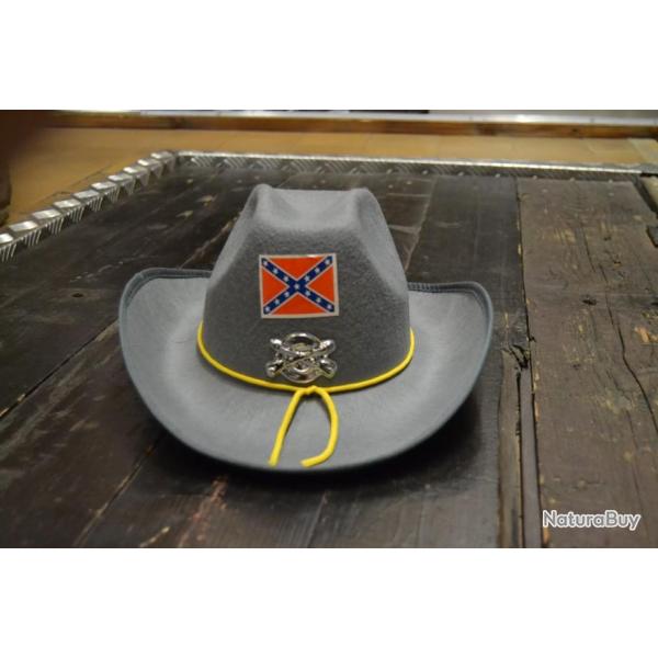 Chapeau sudiste conf�d�r� pour costume / d�guisement. D�co western farwest country cowboy