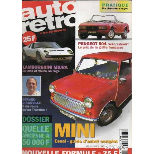 auto r�tro 183 mini cooper, peugeot 504, jeu direction, cyclecar saga,jacky ickx, index , lamborghin