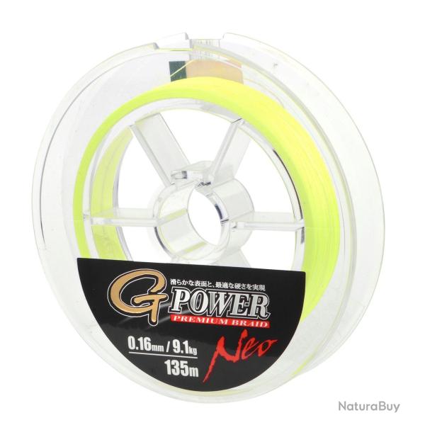 Tresse Gamakatsu G-Power 4 brins jaune 135M 0.16mm/9.1kg
