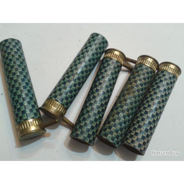 5 Douilles � damiers Calibre 12 mm � Broche Marcel Gaupillat & Cie