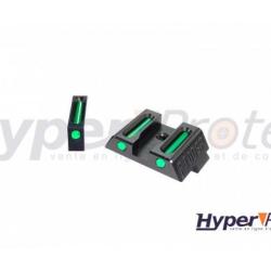 Hausse et guidon en fibre optique pour glock avec cl&eacute; de montage