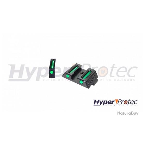 Hausse et guidon en fibre optique pour glock avec cl� de montage