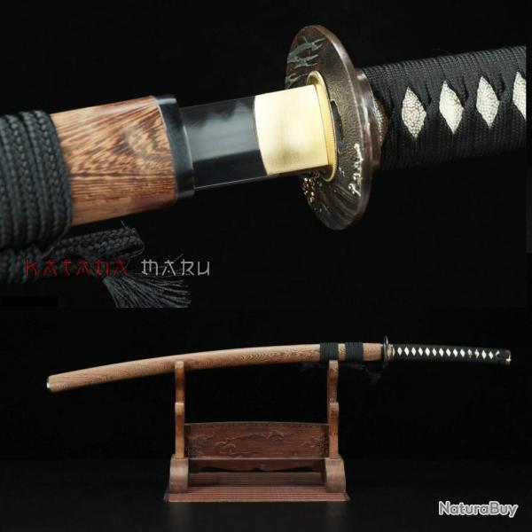 Sabre Japonais Authentique, hamon et Peau de Raie et saya en bois de rose