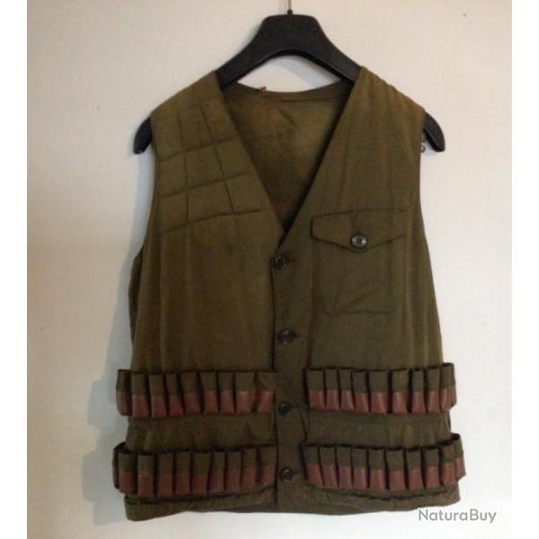 VINTAGE - GILET DE CHASSE PORTE CARTOUCHES DES ANNES 1950/60 excellent etat