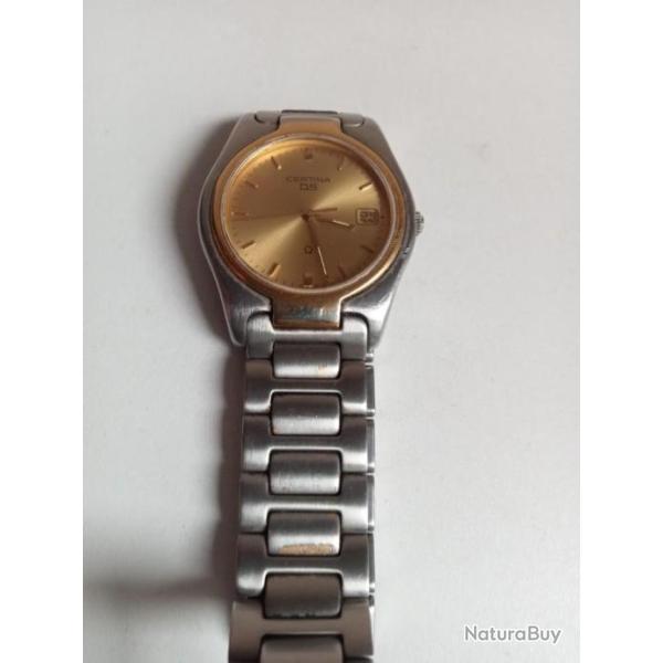 montre certina DS plaqu� or diam�tre 30 mm