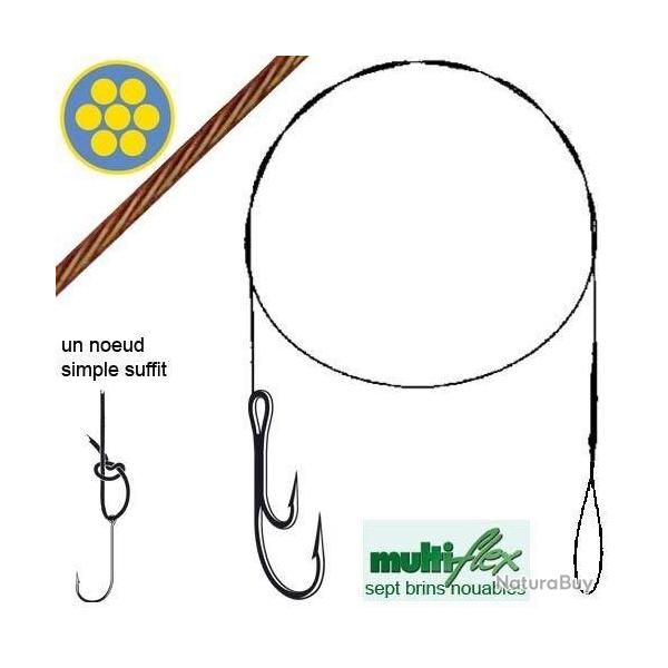 Bas de ligne acier Cannelle multiflex 12kg hame�on ryder N�2/0 par 3
