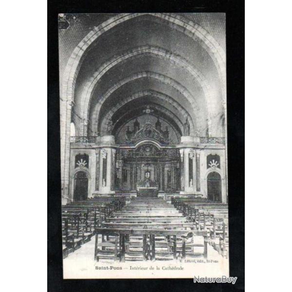 saint-pons intrieur de la cathdrale carte postale ancienne