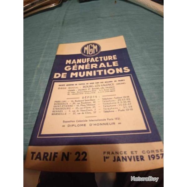 Livret tarif MGM janvier 1957 Ref2