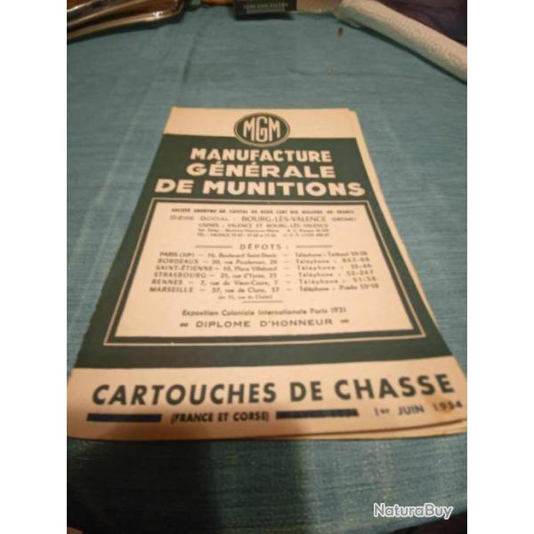 Livret tarif MGM janvier 1955 Ref 4