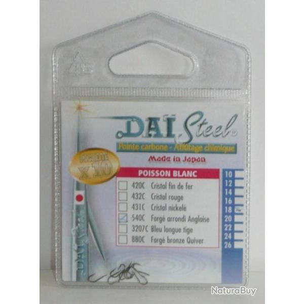Hame�ons Dai Steel Poisson blanc Forg� arrondi Anglaise R�f: 540C N�18 par 10