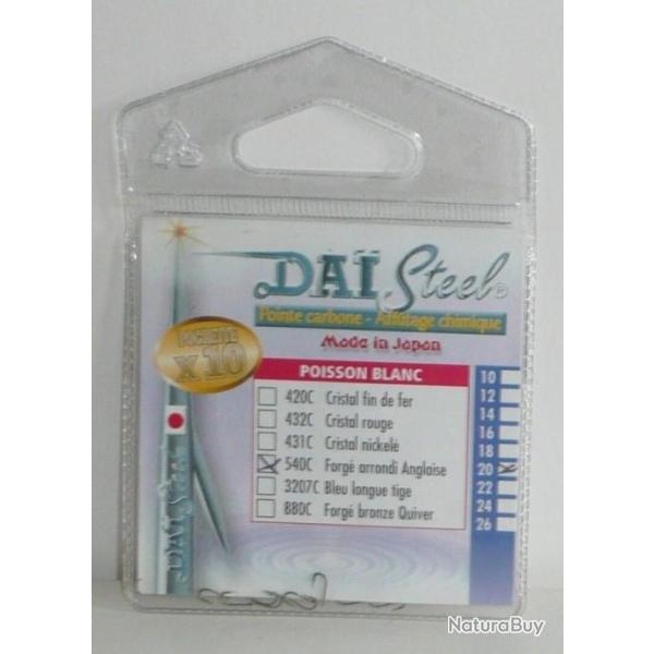 Hame�ons Dai Steel Poisson blanc Forg� arrondi Anglaise R�f: 540C N�20 par 10