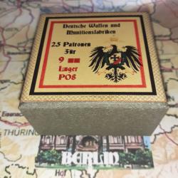 9 mm Luger P08 (Deutsche Waffen Munitions.): Reproduction boite munitions (vide) DWM07 11374921