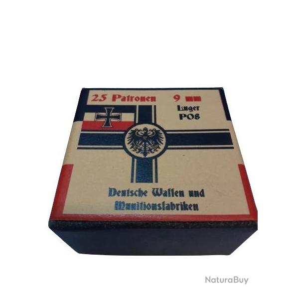 9 mm Luger P08: Reproduction boite cartouches (vide) DWM 11374935