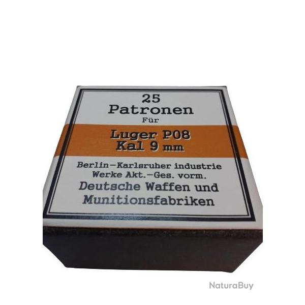 9 mm Luger P08: Reproduction boite cartouches (vide) DWM 11374948