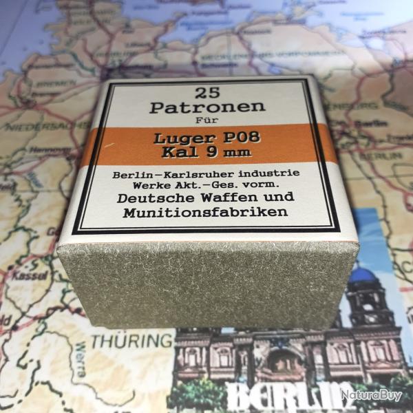 9 mm Luger P08 (Deutsche Waffen Munitions.): Reproduction boite cartouches (vide) DWM30 11374948