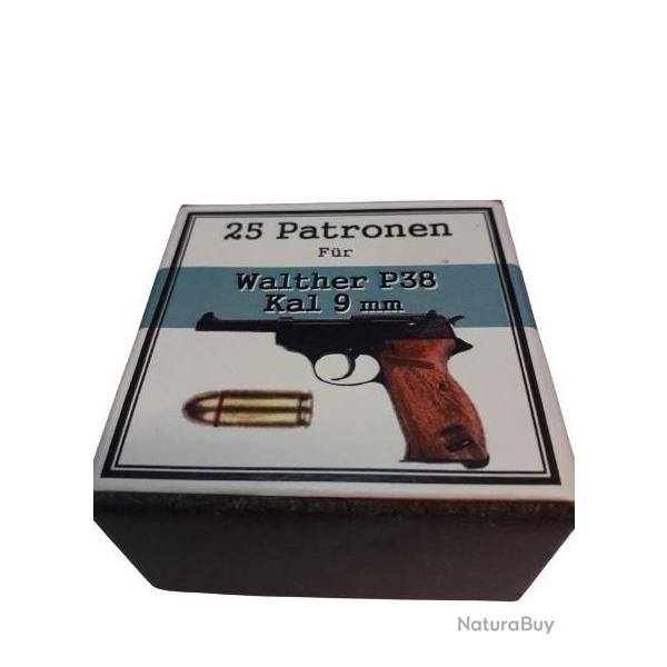 9 mm Walther P38: Reproduction boite cartouches (vide) DWM 11375016