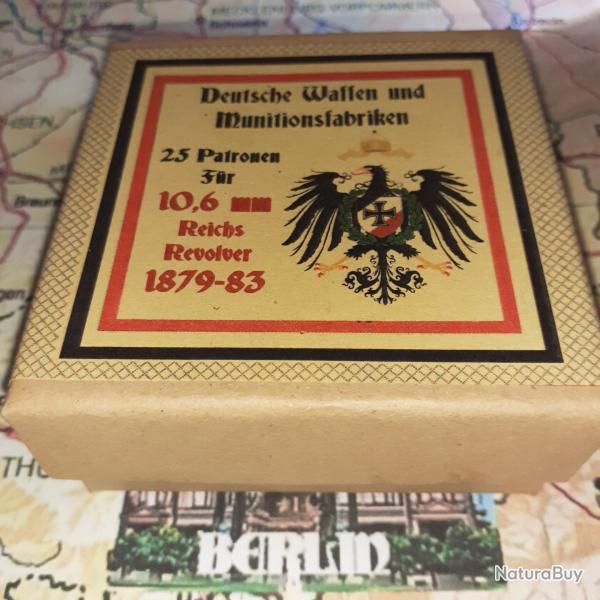 10,6 mm Reichsrevolver (Deut. Waffen Munitions.): Reproduction boite munitions (vide) DWM07 11375054