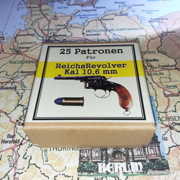 10,6 mm Reichsrevolver (Deut. Waf. Munitions): Reproduction boite cartouches (vide) DWM37 11375108