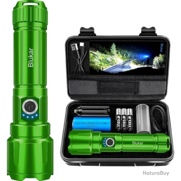Lampe Torche LED 20000 Lumen Batterie 5000mAh Zoomable 5 Modes clairage  A+++ tanche IP67