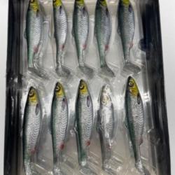 Leurre souple de pêche Savage Gear 4D Herring Shad 13cm 17g golden argenté