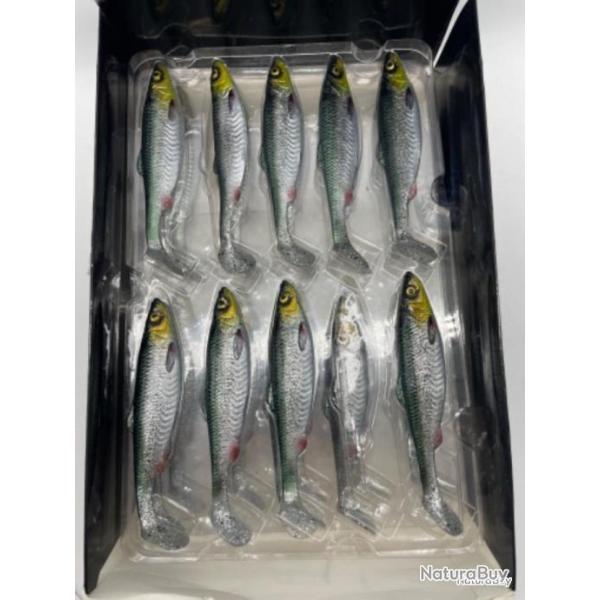 Leurre souple de p�che Savage Gear 4D Herring Shad 13cm 17g golden argent�