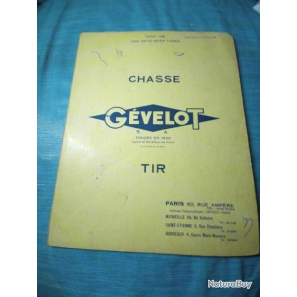 Livret tarif Gevelot janvier 1958 REF 2