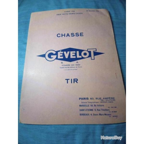 Livret tarif Gevelot dcembre 1958 REF 3