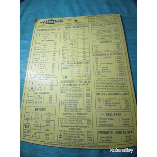 Livret tarif Gevelot dcembre 1955 REF 9
