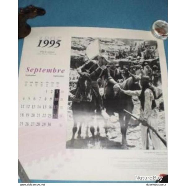 Page de calendrier sur le cin�ma avec John WAYNE ! 1995 Collection ! Cowboy, Country,Indien...