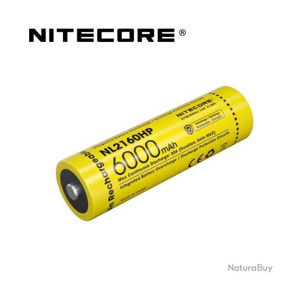 Batterie Nitecore NL2160HP 21700 - 6000mAh 3.6V - prot�g�e Li-ion
