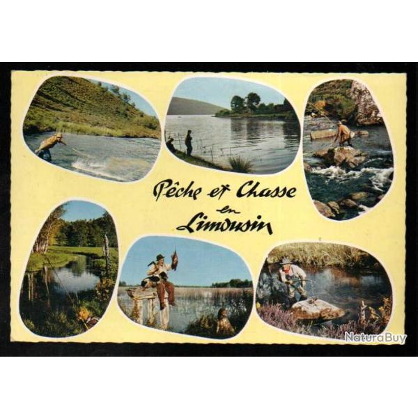 p�che et chasse en limousin multivues carte postale