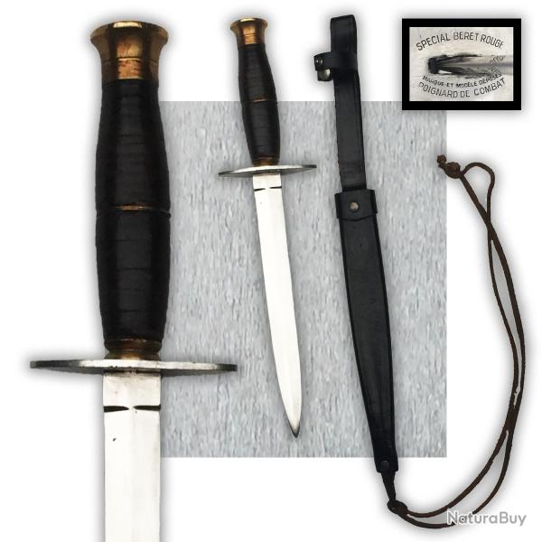 MAGNIFIQUE & RARE GRAND/COUTEAU POIGNARD PARACHUTISTE FRANCAIS '' BERET ROUGE '' XX ORIGINAL