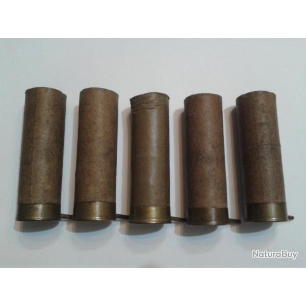 5 Rares Douilles Calibre 12  Broche ELEY LONDON et KYNOCH BIRMINGHAM