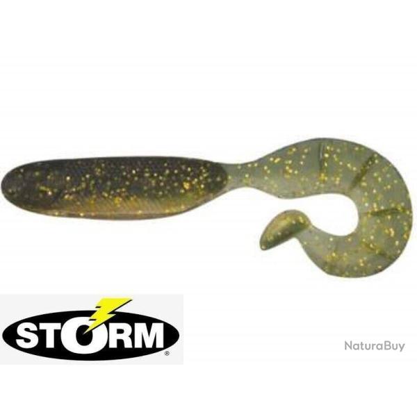 Leurre souple Storm So-Run Hypno Grub 3" 7.5cm Bulk Golden Shiner par 2