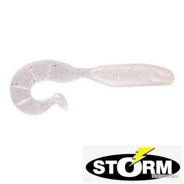 Leurre souple Storm So-Run Hypno Grub 4" 10cm Bulk Pro White par 2