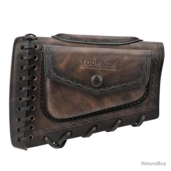 Sabot amortisseur tampon de recul busc avec pochette lat�rale en cuir Tourbon - Cuir brun
