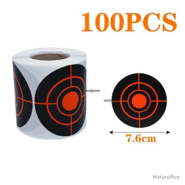 Rouleau 100 cibles ractives autocollante - Cible rouge
