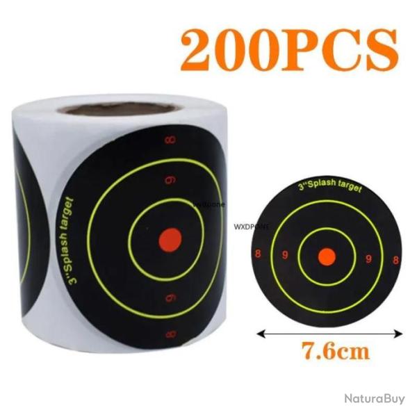 Rouleau 200 cibles ractives autocollante - Cible  point