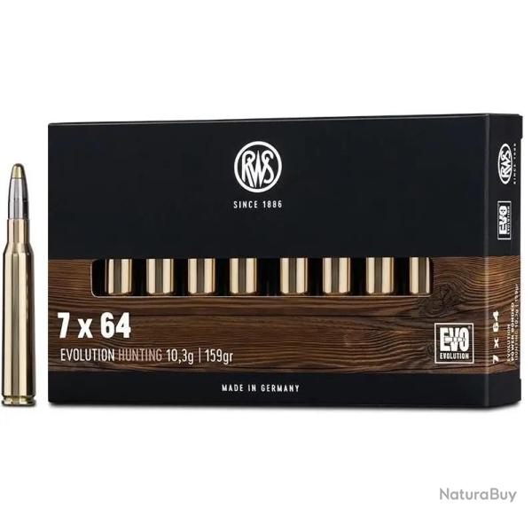 Cartouches RWS 7x64 EVOLUTION 10,3g / 159gr