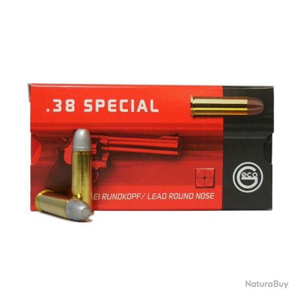 Cartouches GECO Calibre 38 SPECIAL Lead Round Nose 158grs - Boite de 50 units