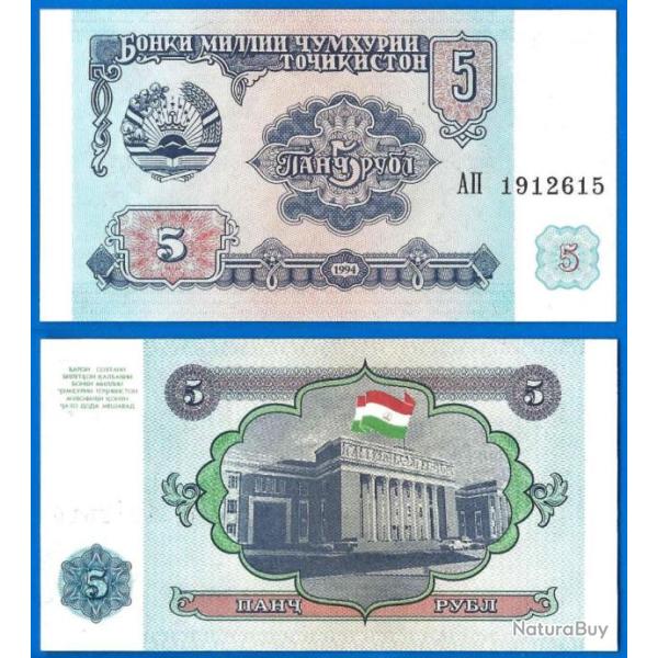 Tadjikistan 5 diram 1994 NEUF Billet Parlement