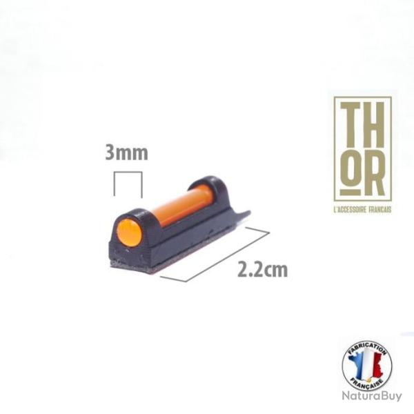 Guidon fluo rouge ultra-court - superpos� juxta pompe semi-auto viseur 2.2cm 3mm