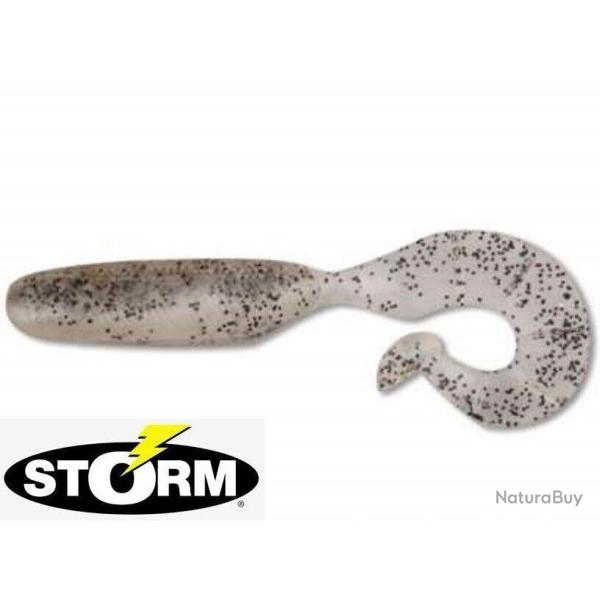 Leurre souple Storm So-Run Hypno Grub 2" 5cm Bulk Pearl Shad par 10