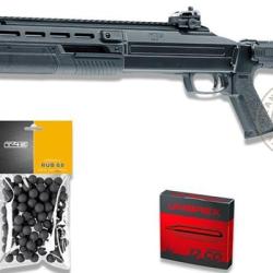 Pack fusil &agrave; pompe Umarex T4E TX 68 &agrave; CO2 et balles de caoutchouc - Cal.68 (16 Joules max)