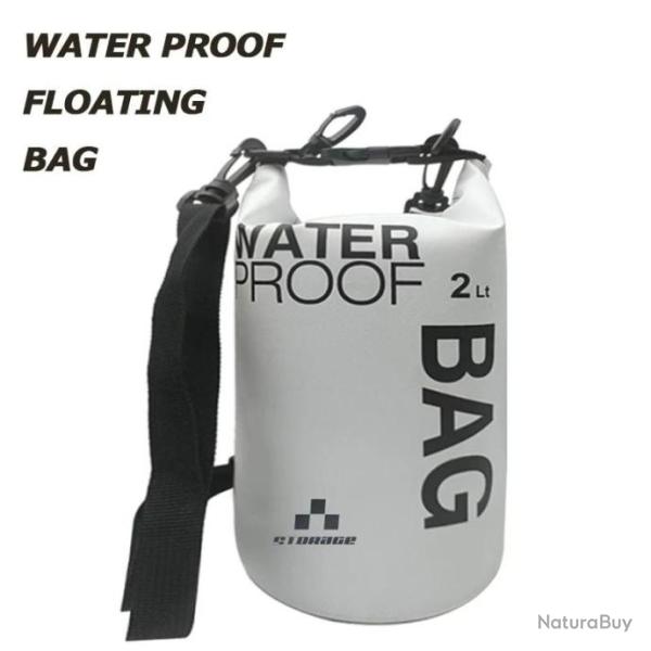 Sac de rangement �tanche flottant 2L natation, rafting, p�che, bateau, rivi�re, trekking