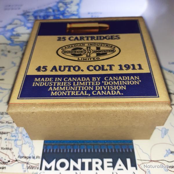 45 ACP Colt 1911 (CIL Dominion): AU CHOIX; Reproduction boite munitions (vide) CIL 11384633