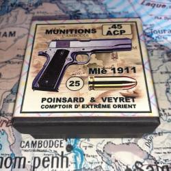 45 ACP Colt 1911 (Poinsard & Veyret): Reproduction boite munitions (vide) Collection PV 11384642