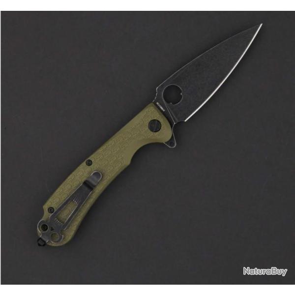Couteau Daggerr Knives Resident Olive Manche FRN Lame Acier 8Cr14MoV Linerlock Clip DGRRSFOLBW