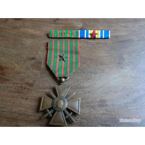 medaille croix de guerre 1 etoile avec barette