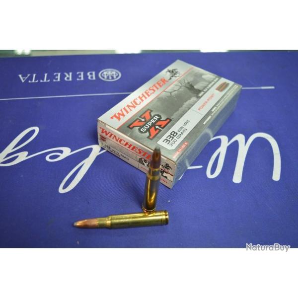1 BOITE DE 20 BALLES  WINCHESTER POWERPOINT CALIBRE 338WM EN 200 GR NEUVE